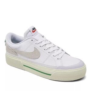 Nike Women’s Court Legacy Lift Sneakers Size 7 White & Green Platform Sneakers